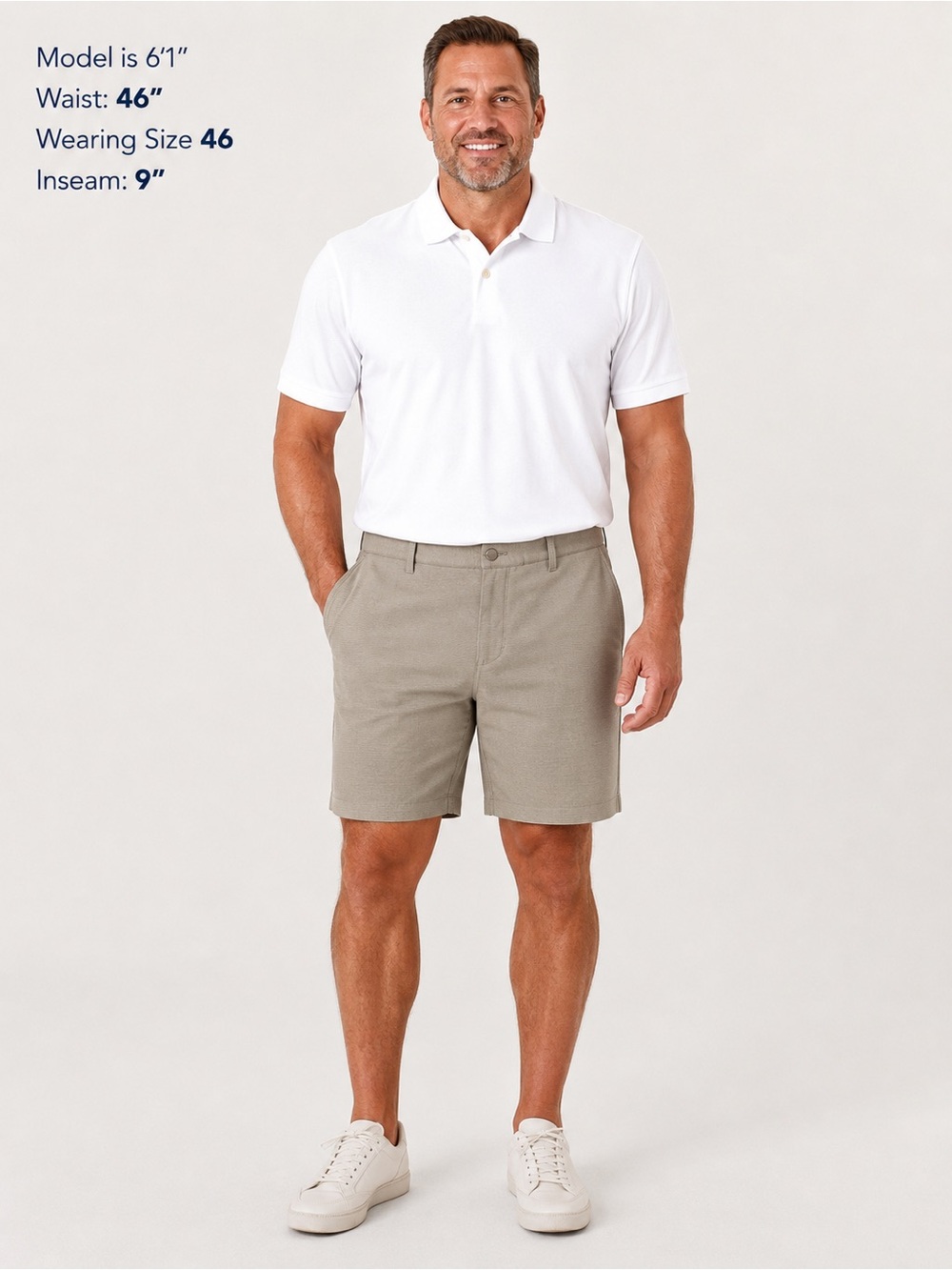 Men’s Beige Striped Shorts by George Size 46 NWT